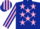 Silk - Dark Blue, Pink stars, striped sleeves and cap