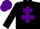 Silk - BLACK, purple cross of lorraine, purple cap