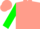 Silk - Coral, Green 'K' on Sleeves
