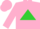 Silk - Pink, Lime Green Triangle