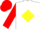 Silk - White, Yellow diamond, Red sleeves and cap