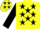 Silk - Yellow, Black stars, sleeves and stars on cap