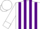 Silk - White, Purple 'H' & Stripes, White Cuffs