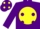 Silk - Purple, Yellow 'AA' in disc, Purple spots
