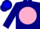 Silk - Navy Blue, Blue 'R' on Pink disc, Pink