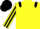 Silk - Yellow, Black epaulets, striped sleeves, Black cap