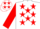 Silk - White, Red stars, Red sleeves, Red stars on cap