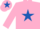 Silk - Pink, Royal Blue star and star on cap