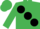 Silk - Emerald Green, large Black spots, Emerald Green cap