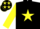 Silk - BLACK, yellow star & sleeves, yellow stars on cap