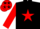 Silk - Black, Red star on body and cap, Red sleeves, Black stars
