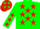 Silk - Green, red stars