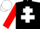 Silk - Black, white cross of lorraine, red sleeves, white cap