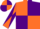 Silk - Orange and Purple (quartered), diabolo on sleeves