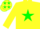 Silk - Yellow, Green star and sleees, Yellow cap, Green stars