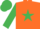 Silk - Orange, Emerald Green star, sleeves and cap
