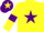 Silk - Yellow, Purple star and armlets, Purple cap, Yellow star
