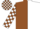 Silk - Brown and white halved horizontally, checked sleeves and cap