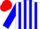 Silk - White, blue stripes on sleeves, red cap