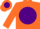 Silk - Orange, Orange 'JP' in Purple disc on