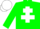Silk - Green, White cross of Lorraine and cap