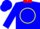 Silk - Blue, yellow Circle, red B, red collar,