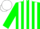 Silk - Green, white stripes, white cap