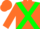 Silk - Orange, green cross belts