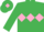 Silk - Emerald Green, Pink triple diamond and diamond on cap