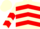 Silk - Cream, Red Chevrons, Red Band on Cream