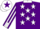 Silk - Purple, white stars and collar, striped sleeves, white  cuffs and cap, purple star