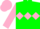 Silk - Green, Pink triple diamond, sleeves and cap