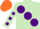 Silk - Light Green, large Purple spots, Light Green sleeves, Purple spots, Orange cap