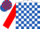 Silk - WHITE & ROYAL BLUE CHECK, red sleeves, royal blue & red check cap