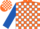 Silk - Orange and White check, Royal Blue sleeves