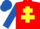 Silk - Red, Yellow Cross of Lorraine, Royal Blue sleeves and cap