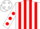 Silk - White and Red stripes, White sleeves, Red spots