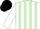 Silk - White and Light Green stripes, White sleeves, Black cap