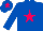 Silk - Royal blue, fuchsia star, royal blue sleeves and cap, fuchsia star