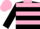 Silk - Black, pink hoops and collar, black sleeves, pink cap