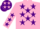 Silk - PINK, purple stars