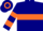 Silk - Navy Blue, Orange Hoop, Orange Bars on