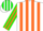 Silk - White, Green and Orange Panels, White