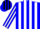 Silk - Blue, Black Stripes on White Panels,