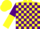 Silk - Yellow and Purple check, Purple and Yellow halved sleeves, Yellow cap
