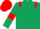 Silk - Dark Green, Red epaulets, armlets and cap