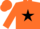 Silk - Orange, black star, orange cap