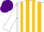 Silk - White and Gold stripes, Purple cap