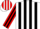 Silk - WHITE, Red and Black Stripes