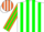 Silk - White, orange & green stripes